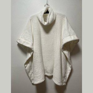 Cuddle Soft Plush Poncho – Ivory NWOT